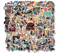Set di 100 adesivi retrò vintage per ragazze, motivo anime pinup, decorazione per auto, laptop, skateboard, bicicletta, ciclomotore, moto, computer, adatto per adulti e bambini
