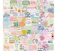 Set di 100 adesivi rosa con parole positive, in vinile, impermeabili, per laptop, skateboard, scrapbook, adolescenti e adulti