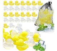Set di 100 cubetti da whisky a forma di , riutilizzabili | Set di 100 cubetti da whisky a forma di anatra per cocktail, cubetti refrigeranti riutilizzabili con semplice funzione di