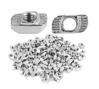 Set di 100 Dadi a T M6 per Profili in Alluminio 30x30 mm, Scanalatura da 8 mm, in Acciaio al Carbonio Nichelato, Accessori di Montaggio Resistenti alla Corrosione