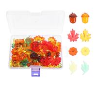 Set di 100 decorazioni autunnali in acrilico: mini zucche, ghiande, foglie