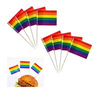 Set di 100 decorazioni per stuzzicadenti colorati, bandierine arcobaleno, accessori per feste arcobaleno, per decorazioni per feste