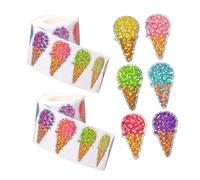 Set di 100 etichette adesive per gelato d'acqua da utilizzare su tazze, quaderni, buste e progetti personali, rotolo adesivo colorato