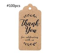 Set di 100 etichette con scritta "Thank You", per compleanno, Natale, festa di nozze