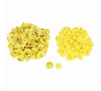 Set di 100 etichette numeriche per orecchie di bestiame, etichette per bovini, ovini, suini e caprini, etichette d’identificazione animali in TPU resistente con numeri grandi e ben (con le parole)