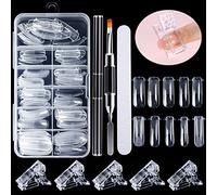 Set di 100 forme unghiali duali Kit per estensione unghie con punte clip pennello a doppia estremità e limette