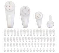 Set di 100 ganci per quadri non traccia per pareti dure, set di ganci assortiti con 25 ganci per ciascuno dei ganci piccoli, medi, grandi ed extra grandi, kit per appendere quadri per pareti dure