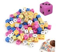 Set di 100 Mini Dadi D6 Quadrati da 5mm per Giochi da Tavolo, Ddi da gioco, Attività Didattiche di Matematica, Feste a Tema Casinò e Bomboniere - 5 Colori Assortiti