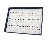 Set di 100 paia di orecchini misti a forma di mini cartoni animati, 21.5x15.5cm, Plastica