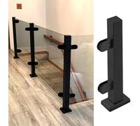 Set di 100 pali per ringhiera in vetro nero, per ringhiere in vetro, altezza 47,5 cm, per spazi esterni sicuri
