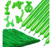 Set di 100 palloncini lunghi neri da 260 pezzi, da intrecciare in animali a palloncino, ideali per Halloween e Natale, colore: verde