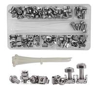 Set di 100 Pezzi (40 Sets) M6 x 16/20mm Dadi a Gabbia Viti e Rondelle Montaggio a Rack e Rondelle per Armadi Scaffali per Server a Rack Router(Argento)