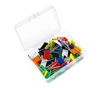 Set di 100 puntine, colori vivaci, per bacheche e documenti, design sicuro con punta rotonda