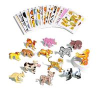 Set di 100 Puzzle Educativi 3D a Tema Cartoni per Bambini, Gioco di Montaggio con Animali Dinosauri Insetti Aeromobili veicoli Divertenti per Apprendimento Arte e Lavoretti, Regali per Compleanno