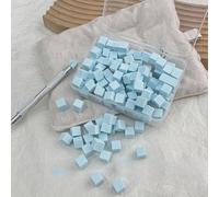 Set di 100 spugne bianche quadrate sfumate per unghie, morbide, mini pennelli per unghie, con penna per afferrare (blu)