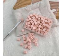 Set di 100 spugne bianche quadrate sfumate per unghie, morbide, mini pennelli per unghie, con penna per afferrare (rosa chiaro)
