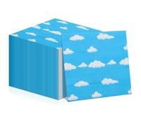 Set di 100 tovaglioli di carta usa e getta blu per feste di compleanno per bambini, baby shower, feste, 33 x 33 cm