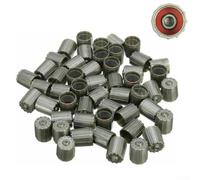 Set di 100 valvole pneumatici TPMS grigio con guarnizione interna in gomma per auto, camion, moto e bici