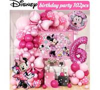 Set di 102 palloncini a tema cartoni animati Disney Mickey Mouse per decorazioni di feste di compleanno, set di palloncini in foil per feste di compleanno, decorazioni per la casa, festa della mamma, 