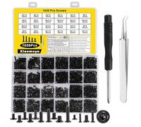 Set di 1020 viti a testa piatta per laptop, M1.4 M1.7 M2 M2.5 M3 viti a testa piatta per la riparazione universale di notebook PC computer elettronici, assortimento di viti assortite, con cacciavite