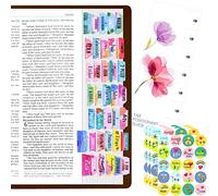 Set di 105 linguette per indicizzazione della Bibbia, 80 adesivi a tema fede cristiana con guida di allineamento bonus (versione inglese)
