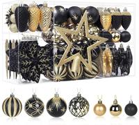 , Set Di 106 Palline Natalizie Decorative, in Plastica Infrangibile, per Albero