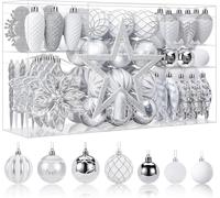 , Set Di 106 Palline Natalizie Decorative, in Plastica Infrangibile, per Albero