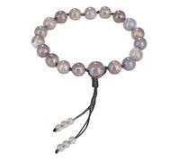 Set Di 108 Perline Di Preghiera Mala Naturali, Collana E Bracciale Per Donne E Uomini, Bracciale Con Pietre Preziose In Agata Grigia, Collana Lunga Avvolgente Con bracelet Con Nappe Annodate A Mano