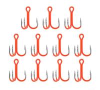 Set di 11 ami da pesca tripli, in acciaio al carbonio 2X, adatti per diversi ambienti di pesca, tra cui mare e fiume (8#)