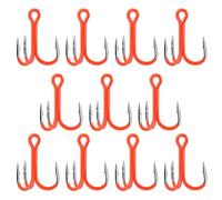 Set di 11 ami da pesca tripli, in acciaio al carbonio 2X, adatti per diversi ambienti di pesca, tra cui mare e fiume (6#)