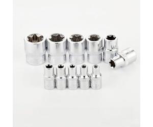 Set di 11 bussole Torx a stella, 1/4 3/8 E, per riparazioni auto, in acciaio al cromo vanadio trattato termicamente per una maggiore durata