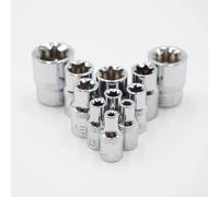 Set di 11 chiavi a bussola Torx a stella da 1/4 3/8 tipo E, con acciaio al cromo vanadio trattato termicamente per una migliore coppia e una maggiore durata
