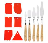 Set di 11 coltelli per pallet, 5 pallet, 6 coltelli con spatola dentata, coltello per pittura a olio, pittura rupestre, acquerello, gouache