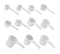 Set di 11 cucchiai dosatori da 10 a 120 ml, trasparenti con scala, misurino per cottura da 30 g, cucchiaio dosatore per caffè, polvere proteica, dosatore in polvere da 5 g, 60 g