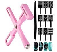 Set di 11 magneti a occhio di gatto per smalto magnetico, 5 in 1, multifunzione, per nail art 3D, 9 piastre magnetiche a strisce, penne magnetiche per salone di bellezza fai da te (rosa)