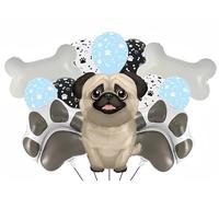 Set di 11 palloncini di compleanno per cani, simpatici cuccioli di carlino, decorazioni per feste con stampa di zampe e ossa, divertenti decorazioni di compleanno per cani, il mio primo compleanno