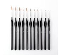 Set di 11 pennelli per i dettagli, pittura con i numeri, pennello artistico con punta fine per dipingere con i numeri, pennello a punta fine per artisti, per acrilico, olio, acquerello, nail art (11