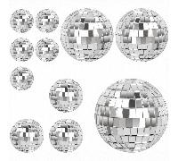 Set di 11 pezzi di sfere disco a specchio Volumoon, palline disco argento, palline disco a specchio per feste, carnevale, decorazione albero di Natale 2cm/4cm/6cm/8cm,2 cm/3 cm/4 cm/5 cm,2 cm/3 cm/4 c