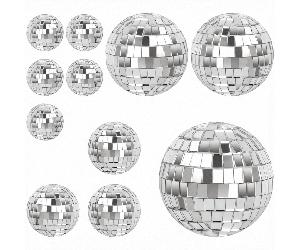 Set di 11 pezzi di sfere disco a specchio Volumoon, palline disco argento, palline disco a specchio per feste, carnevale, decorazione albero di Natale 2cm/4cm/6cm/8cm,2 cm/3 cm/4 cm/5 cm,2 cm/3 cm/4 c
