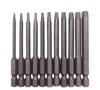 Set di 11 punte esagonali in acciaio da 75 mm per cacciavite Torx per utensili manuali, l'adsorbimento magnetico migliora la presa della vite, materiale ad alta durezza per un uso a lungo termine