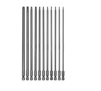 Set di 11 punte per cacciavite Torx con codolo esagonale da 1/4", 200 mm, per T6-T30, compatibili con cacciaviti elettrici e pneumatici