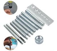 Set di 11 punzoni per cuoio, con bottoni e rivetti, kit di strumenti per cinture e progetti fai da te