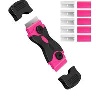 Set di 11 raschietti rosa, lame in plastica e metallo per rimozione di adesivi, decalcomanie, vernice e adesivo