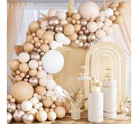 Set di 110 Fogli per Palloni, Arancio, Tonalità Della Pelle e Oro Champagne, Kit Arco Palloncini Compleanno Beige, Ghirlanda Palloncini per Decorazioni Compleanno, Baby Shower, Matrimonio