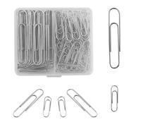 Set di 110 graffette nichelate - 50 mm e 28 mm - Graffette per cancelleria (77 pezzi da 28 mm, 33 pezzi da 50 mm, 1 scatola)