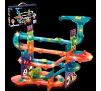 Set di 111 magneti 3D da costruzione, set di magneti da costruzione, magnetici, giocattoli educativi, blocchi magnetici con pista, giocattolo educativo per ragazzi e ragazze
