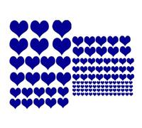 Set di 118 adesivi a forma di cuore, colore blu scuro, assortiti