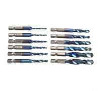 Set di 12 14 punte da trapano HSS con codolo esagonale per viti da M3 a M10, con design a scanalatura larga per una rapida rimozione del truciolo, adatte per legno, metallo, plastica