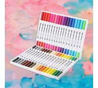 Set di 12/24/36/48/60/80/120/100 pennarelli bicolore con punta a pennello per acquerelli, articoli per la scuola, ufficio, arte, diario, bullet journal, forniture artistiche. Articoli per il ritorno a