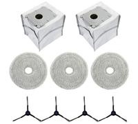 Set di 12 accessori per Mini con 3 panni mocio, 2 sacchetti per la polvere, 4 spazzole laterali, in microfibra di alta qualità e robot in plastica per aspirapolvere